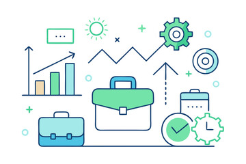 Professional Success and Management Vector Art, Career Development and Achievement