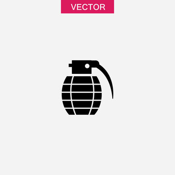 grenade icon or logo isolated sign, simple flat trendy style illustration for web and app..eps