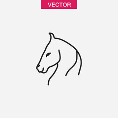 horse icon or logo, vector linear illustration for web and app..eps