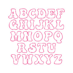 Pink Alphabet Doodle Art Design