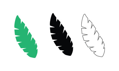 Set of Leaf Icons Flat Design
