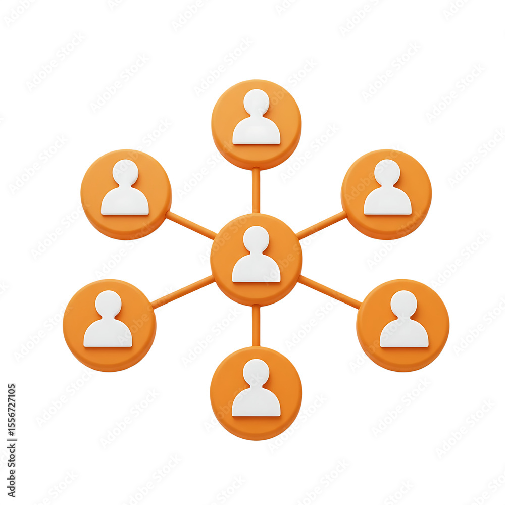 Fototapete minimalist 3d rendering network people connection communication relationship organization chart