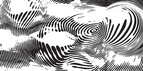 Distressed background in black and white texture with circles, spots, scratches, and lines. Abstract vector illustration.