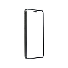 black smartphone isolated on white,a-sleek--modern-smartphone-stands-centered-against