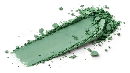 Crushed green eye shadow set against a white background