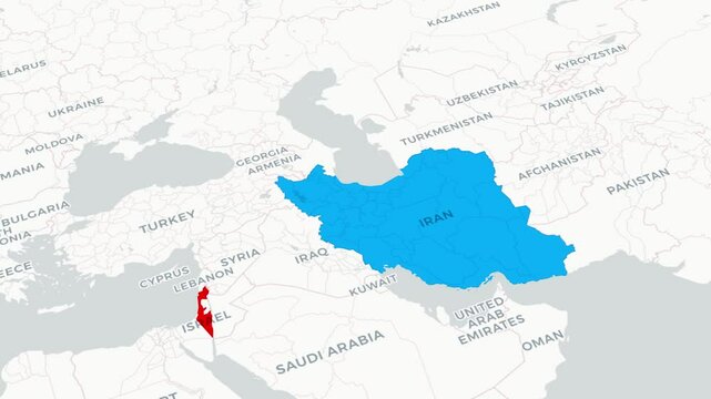  Iran&ndash;Israel Map Animation &ndash; Geopolitical Overview of the Middle East