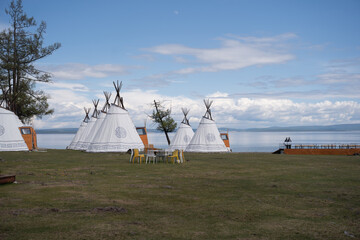Traditional Teepee Lodges by Lake Khövsgöl in Mongolia