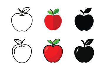 Apple vector set design, apple icon set illustration