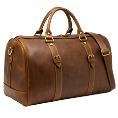 old brown leather bag isolated