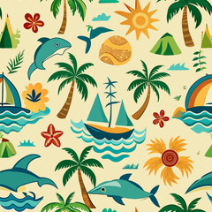 Colorful Summer Seamless Pattern