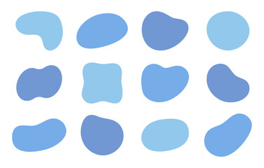 Cool Blue Fluid Shapes – Soft Abstract Blob Elements for Design

