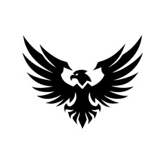 Obraz premium Stylized black eagle with outstretched wings design