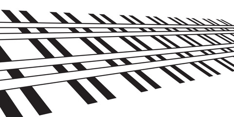 Railway Line, Rails Symbol, Train Tracks Sign, Railroad Pictogram, Railway Track Silhouette. Editable vector illustration.modern