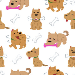 Brown dog seamless pattern