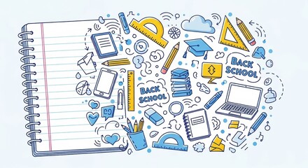 Creative Collection of School Supplies and Learning Tools for Education and Knowledge