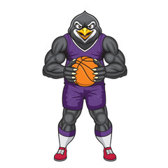 basketball mascot penguin vector illustration penguin basketball design
