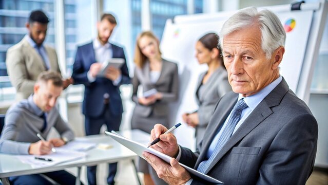 Professional businesspeople are smiling and working together on laptops in an office meeting, AI generated - Powered by Adobe