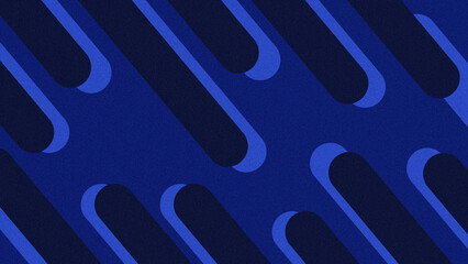 Abstract background with a dark blue background, decorated with a pattern of thick curved lines resembling capsules in navy blue and lighter blue.