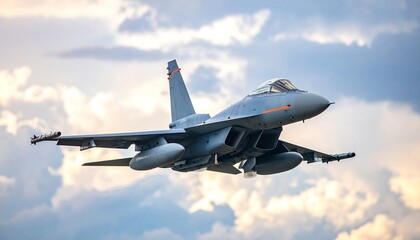 Obraz premium Military jet in flight