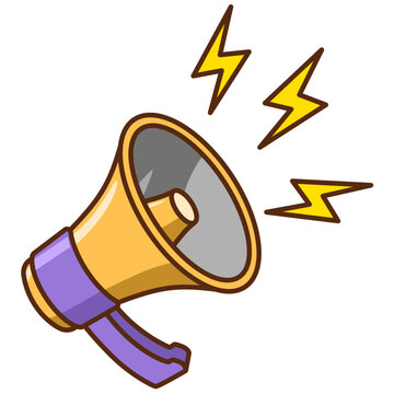 loudspeaker cartoon sticker illustration