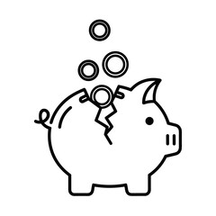 Obraz premium Piggy bank with coin icon