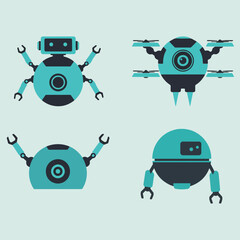 set minimalist geometric flat vector design of spherical robots