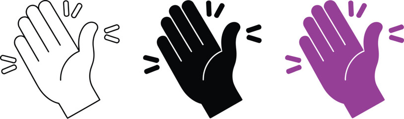 Obraz premium Hand clapping vector illustration applause gesture icon symbol sign design graphic element isolated background editable vector illustration with png format