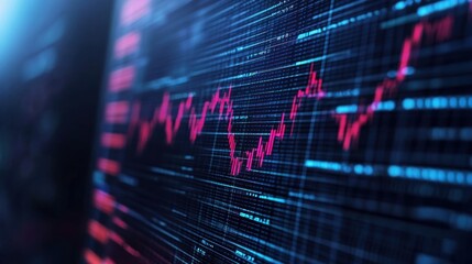 Abstract Financial Data Visualization with Stock Market Trends and Graphs