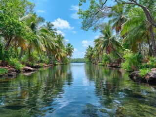 Obraz premium Tropical lagoon calm water