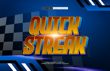 quick streak editable text effect with a fast and speed text effect