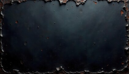 Dark, heavily textured metallic surface showing significant wear and tear , detail, gritty