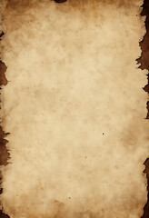 Aged Paper Texture Grunge Background with Burned Edges, Vintage Parchment