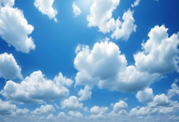 Stunning Blue Sky with Fluffy White Clouds A Breathtaking Nature Photography