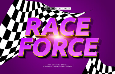 race force editable text effect with a fast and speed text effect