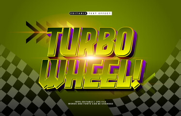 turbo wheel editable text effect with a fast and speed text effect