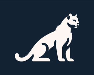 White cougar logo icon for modern brand