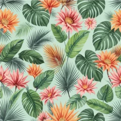 Fototapete Tropische Blätter seamless floral pattern  © Lintang Projek