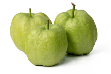 The High-resolution fruit photo of guava with a 45MP camera. isolate on white