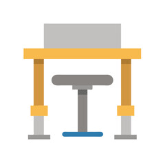 Stylized workbench illustration against a White Background for visual aids