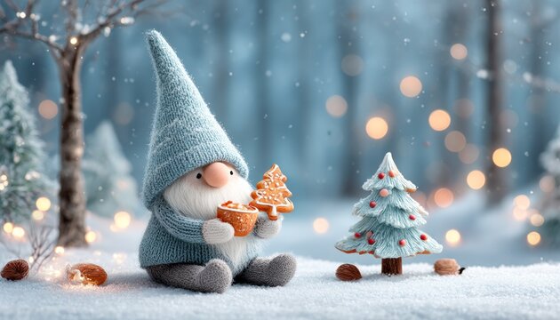 Winter gnome with cookies
