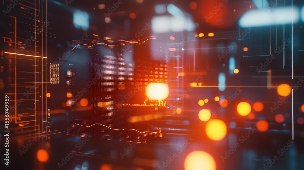 Poster Innovative technology showcase digital space abstract visualization futuristic environment dynamic viewpoint conceptual exploration