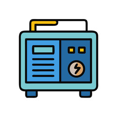 Minimalist illustration of a portable generator power unit