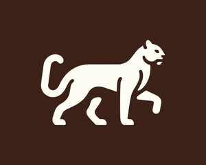 White cougar logo in modern vector