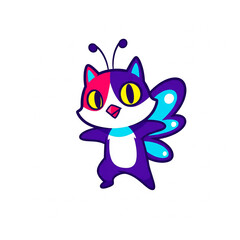 Obraz premium blue butterfly cartoon