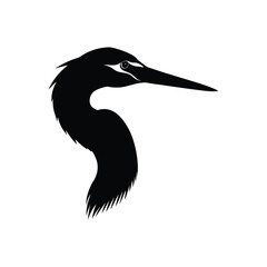 heron silhouette isolated on white