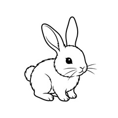 Obraz premium white rabbit on white background