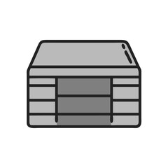 Gray server data base storage on White Background illustration
