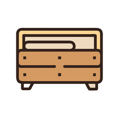 Stylized Chest of Drawers on a White Background