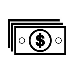 money vector silhouette , clip art, and symbol. Shilhouette of money concept and simple design