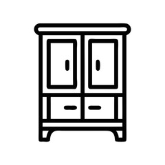 Minimalist black cupboard outline perfect for icon design project